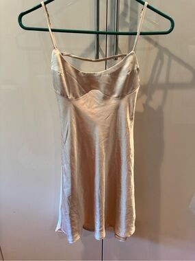NWT Princess Polly Satin Champagne Slip Mini Dress